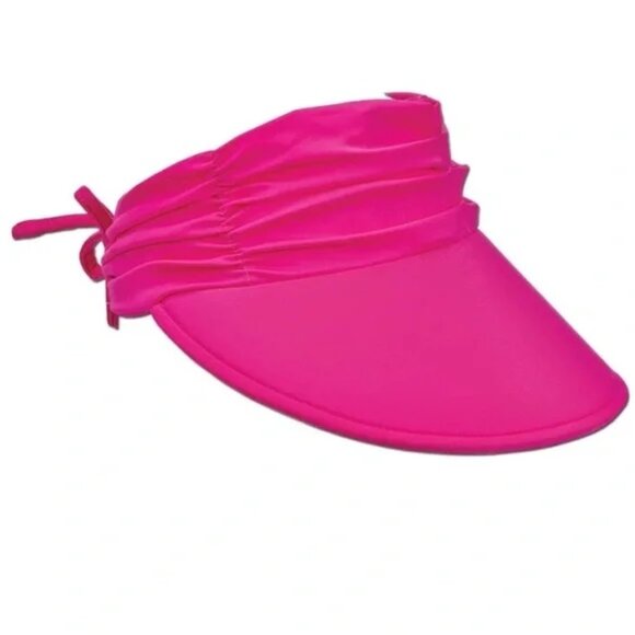 Panama Jack Women's Visor, Packable, Adj Tie, Floatable, 4" Wide, Color Fushia - Picture 1 of 7